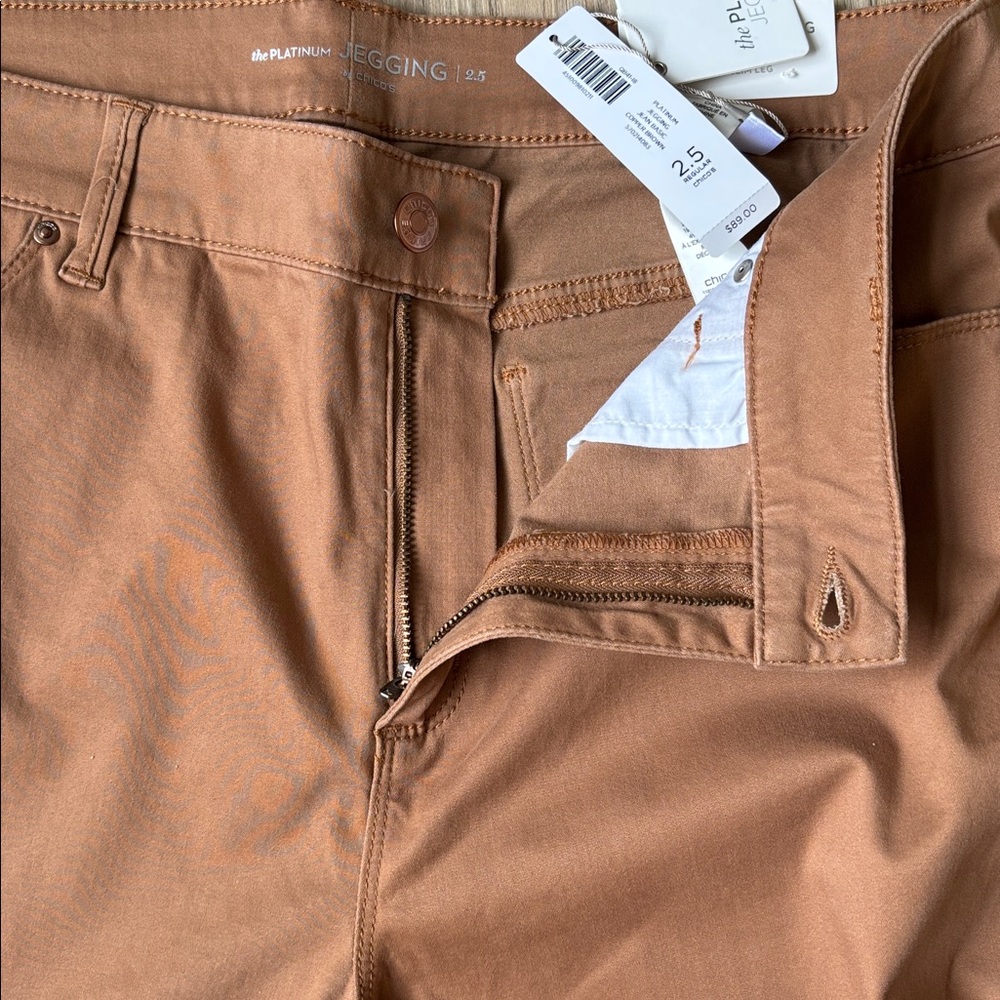 NWT Chico’s Platinum Jeggings Tapered Slim Leg in Copper Brown Size 14 Earthy - Picture 5 of 12